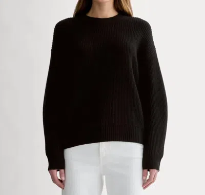 Everlane Cocoon Crew Neck Sweater In Black