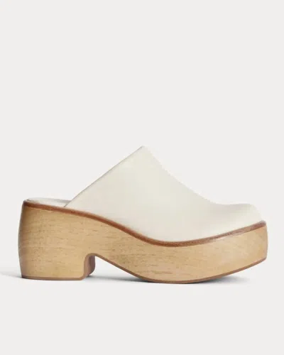 Everlane Women's Wooden Puff Clog In Canvas In Multi