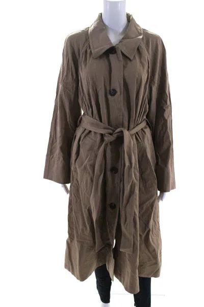 Everlane Womens Ash Brown The Gathered Drape Trench In Blue
