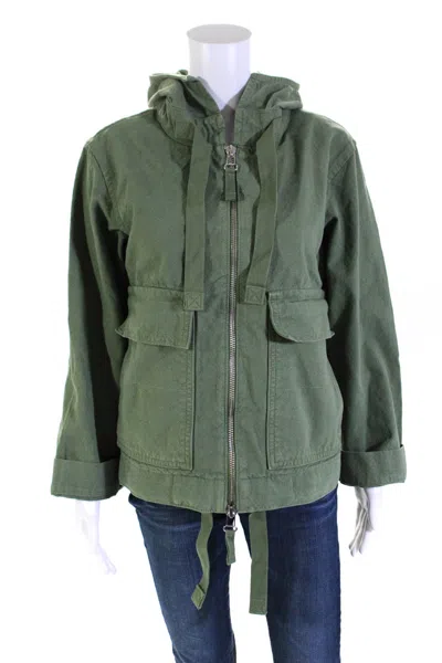 Everlane Womens The Canvas Organic Cotton Anorak Forest Green