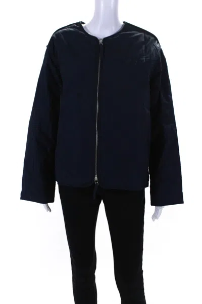 Everlane Womens The Quilted Cotton Liner Navy