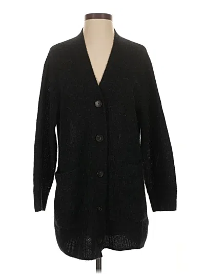 Pre-owned Everlane Wool Cardigan Sweater In Black