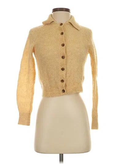 Pre-owned Everlane Wool Cardigan Sweater In Gold