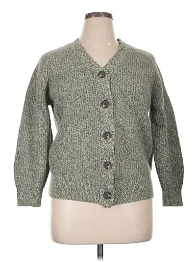 Pre-owned Everlane Wool Cardigan Sweater In Green
