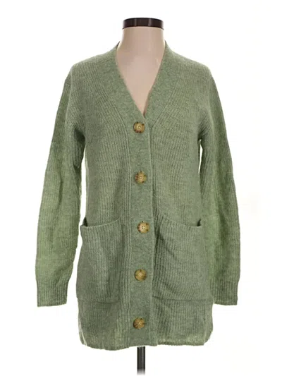Pre-owned Everlane Wool Cardigan Sweater In Green