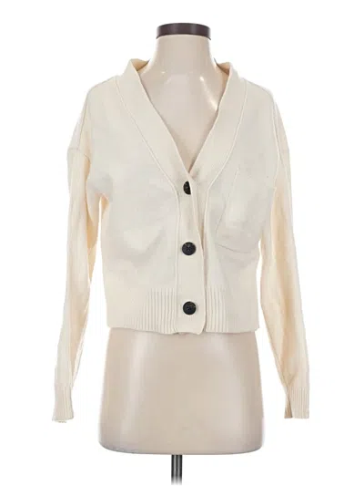 Pre-owned Everlane Wool Cardigan Sweater In White