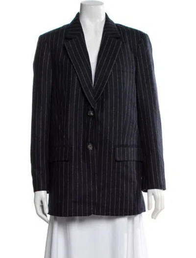 Pre-owned Everlane Wool Striped Blazer In Blue