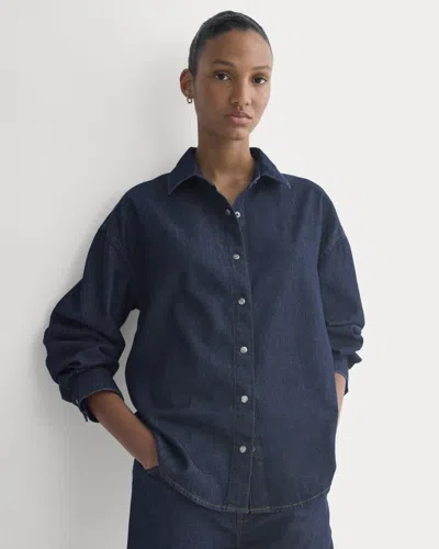Everlane X Elena Bonvicini Balboa Button-up Shirt In Deep Bay Indigo In Blue