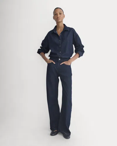 Everlane X Elena Bonvicini Crescent Barrel Pant Jean In Deep Bay Indigo In Multi