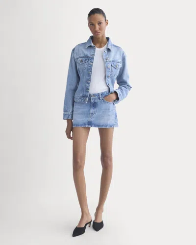 Everlane X Elena Bonvicini Thalia Mini Skirt In Crystal Cove Indigo In Blue