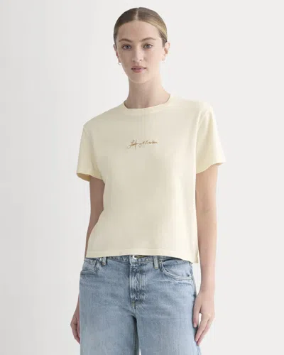 Everlane X Laufey Foundation Box-cut Tshirt In Bone In Neutral
