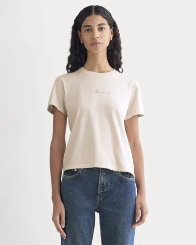 Everlane X Laufey Foundation Box-cut Tshirt In Pale Peony In Neutral