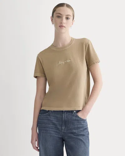 Everlane X Laufey Foundation Box-cut Tshirt In Weathered Clay In Brown