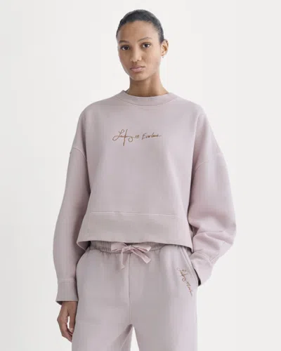 Everlane X Laufey Foundation Cropped Sweatshirt In Burnished Lilac In Pink