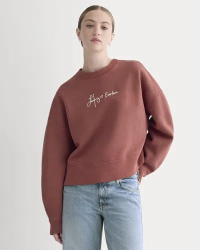 Everlane X Laufey Foundation Cropped Sweatshirt In Dusty Red