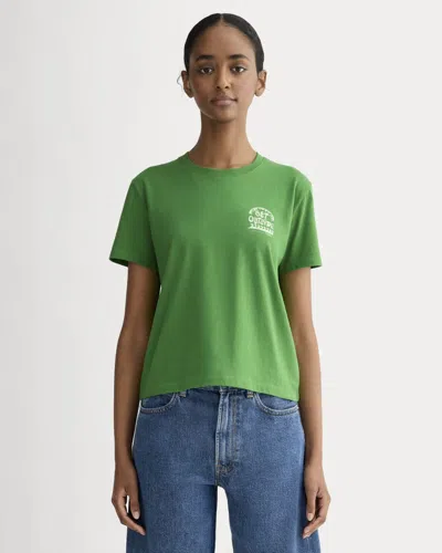 Everlane X Parks Project Box-cut Tshirt In Green/natural