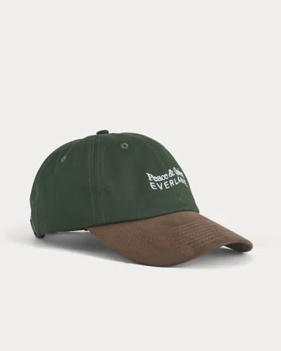 Everlane X Peace & Quiet Baseball Hat In Pine In Green