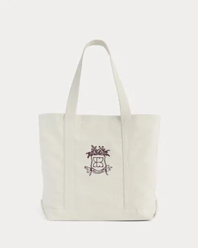Everlane X Peace & Quiet Canvas Boat Tote In Bone In Brown
