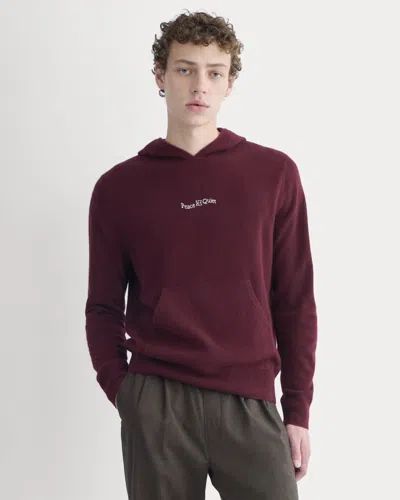 Everlane X Peace & Quiet Cashmere Hoodie In Wine In Red