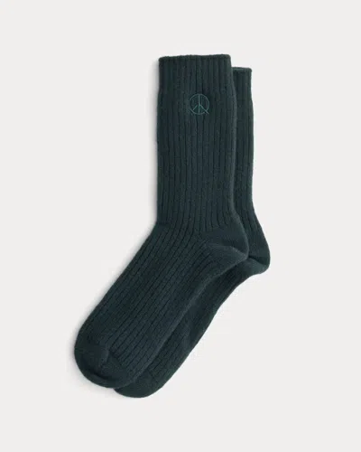 Everlane X Peace & Quiet Cashmere Socks In Pine In Neutral