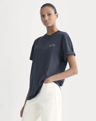 Everlane X Peace & Quiet Graphic Logo Tshirt In Navy In Blue