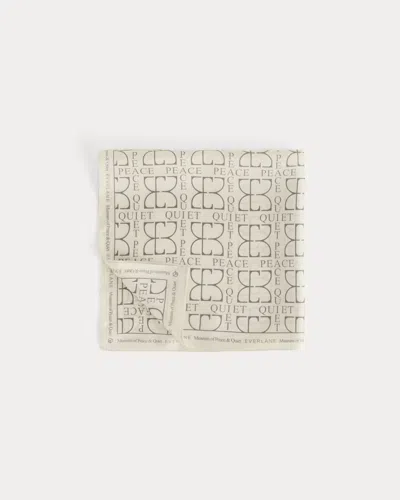Everlane X Peace & Quiet Silk Bandana In Bone In Green