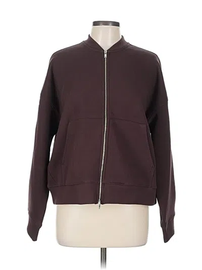 Everlane Zip Up Hoodie In Burgundy