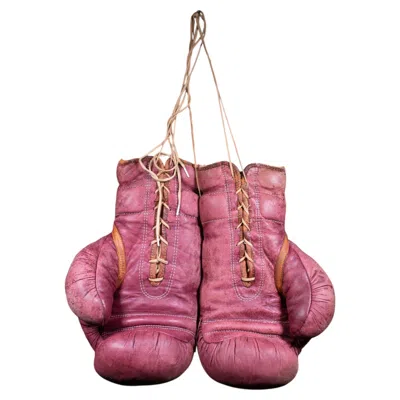 Pre-owned Everlast Vintage Leather  Boxing Gloves, Circa 1960s In Pink