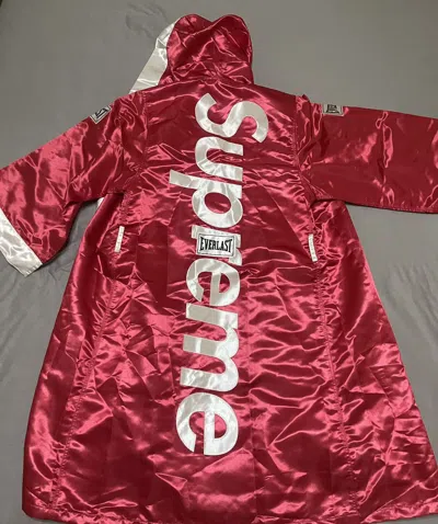Pre-owned Everlast X Supreme Everlast Satin Hooded Boxing Robe Red