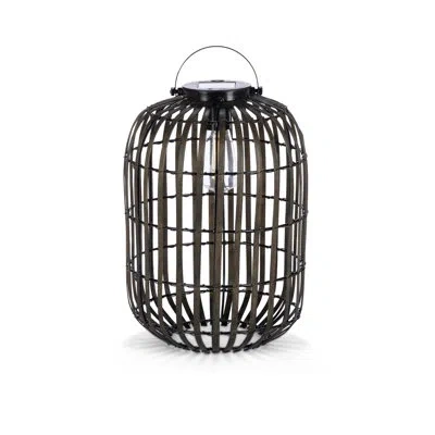 Everlasting Glow 13 Inch Rustic Willow Lantern With Solar Light In Brown