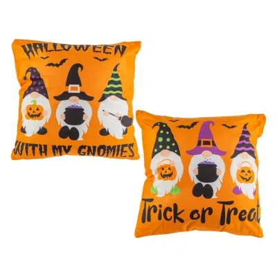 Everlasting Glow 16 In. Orange Halloween Gnome Decorative Pillows Set Of 2