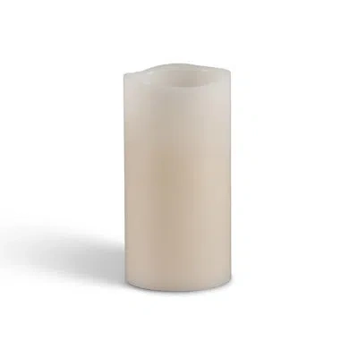 Everlasting Glow Bisque Vanilla Scent Melted Edge Pillar Flameless Flickering Candle