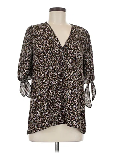 Pre-owned Everleigh 3/4 Sleeve Blouse In Black