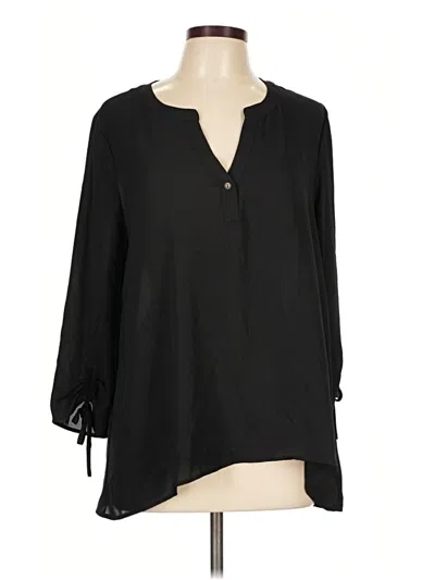 Pre-owned Everleigh 3/4 Sleeve Blouse In Black