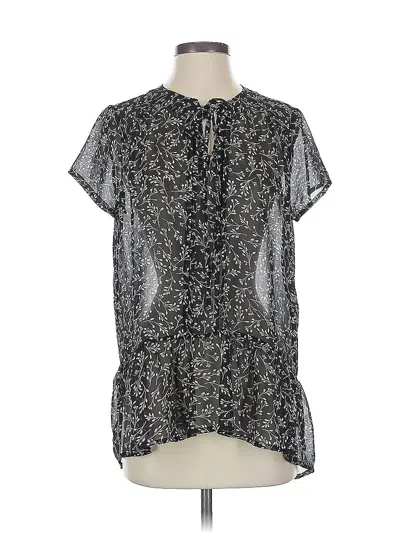 Pre-owned Everleigh Short Sleeve Blouse In Black