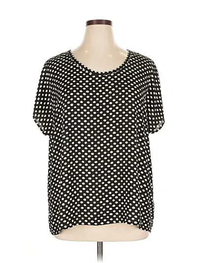 Pre-owned Everleigh Short Sleeve Blouse In Black