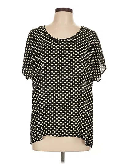 Pre-owned Everleigh Short Sleeve Blouse In Black