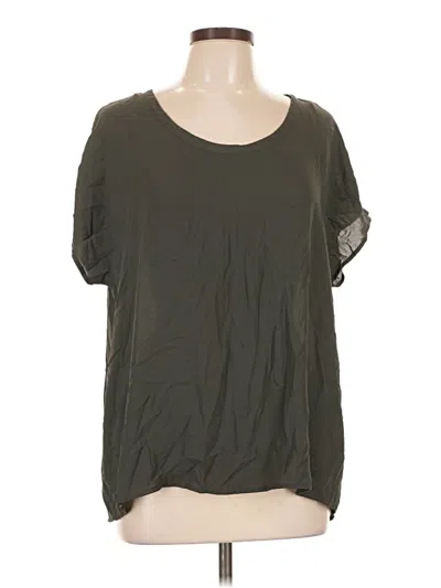 Pre-owned Everleigh Short Sleeve Blouse In Green