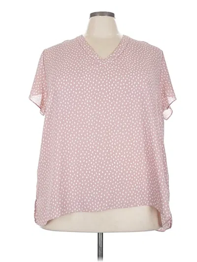 Pre-owned Everleigh Short Sleeve Blouse In Pink