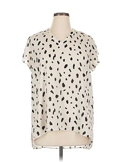 Pre-owned Everleigh Short Sleeve Blouse In White