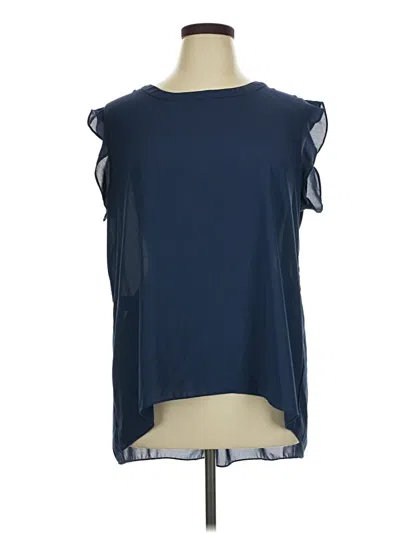 Pre-owned Everleigh Sleeveless Blouse In Blue