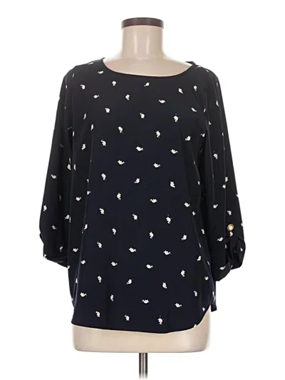 Pre-owned Everly 3/4 Sleeve Blouse In Black