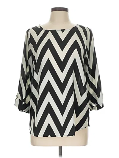 Pre-owned Everly 3/4 Sleeve Blouse In Black