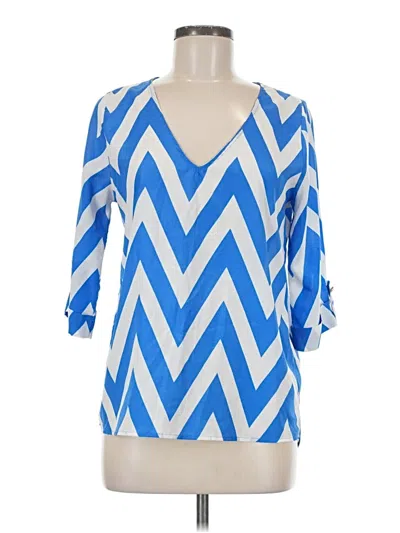 Pre-owned Everly 3/4 Sleeve Blouse In Blue