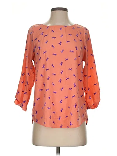 Pre-owned Everly 3/4 Sleeve Blouse In Orange