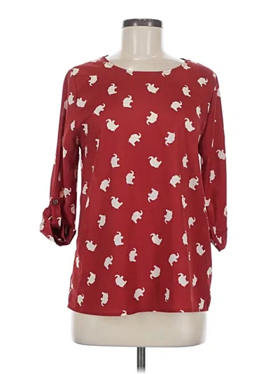 Pre-owned Everly 3/4 Sleeve Blouse In Red