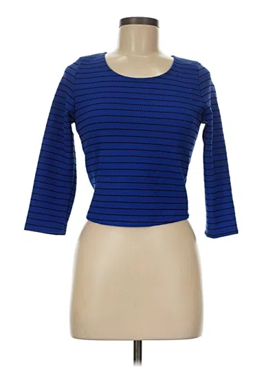 Pre-owned Everly 3/4 Sleeve Top Blue Boatneck Tops