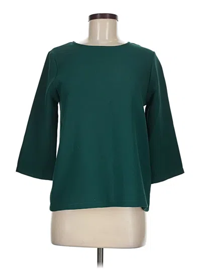 Pre-owned Everly 3/4 Sleeve Top Green Boatneck Tops