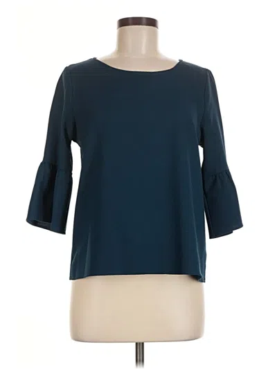 Pre-owned Everly 3/4 Sleeve Top Teal Boatneck Tops