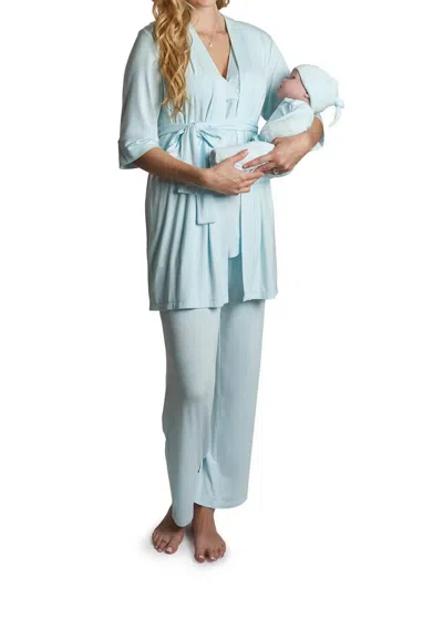 Everly Grey Analise 5 Piece Pajama Set In Whispering Blue In Multi